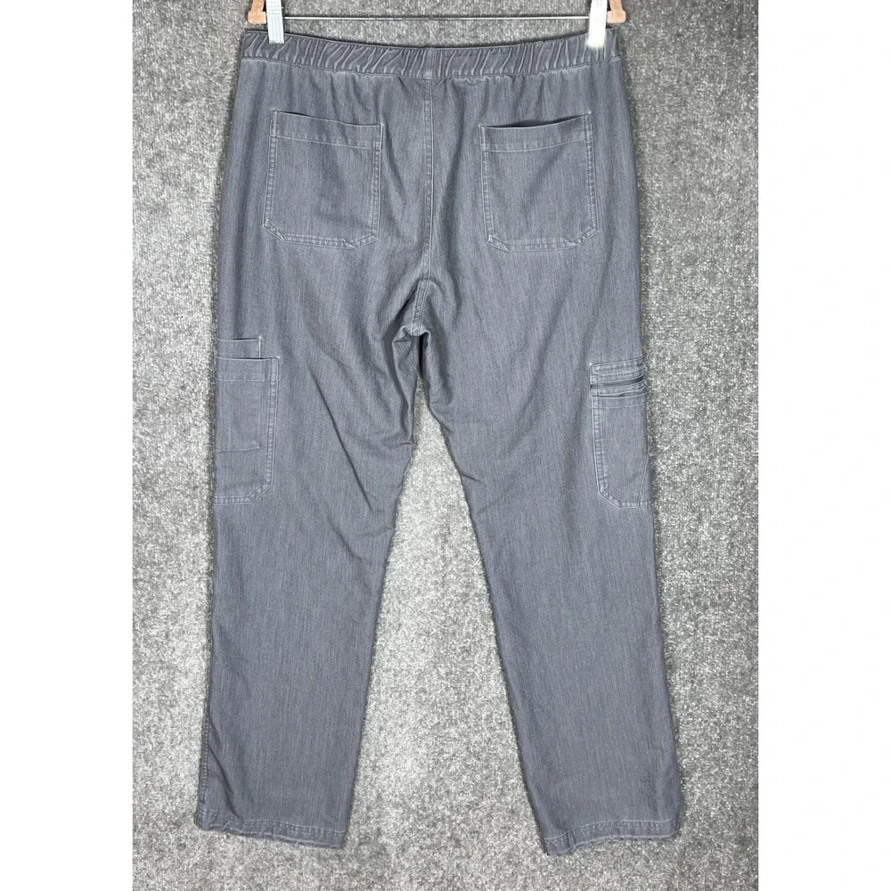 FIGS Cairo Cargo Scrub‎ Pants Mens Size Medium Graphite Gray Drawstring Pockets